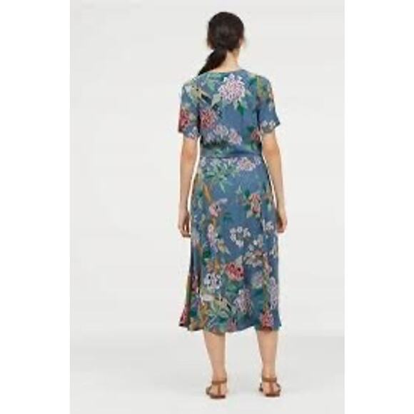 GP & J Baker‎ H&M Dress Midi Blue Floral Print Tea Dress - Picture 5 of 15